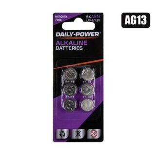 Batteries Alkaline - Size AG13 - 15 Volt - 6 Total