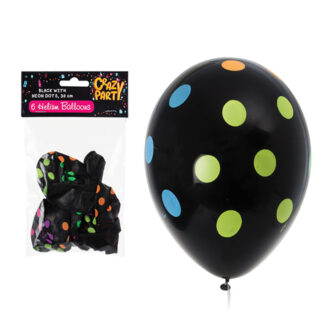 Balloons Black Dotted