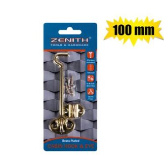 Screws Cabin Hook and Eye - Brass-Plated - Includes - 10 cm