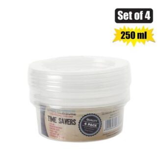Containers Clear Round Plastic - 250 ml