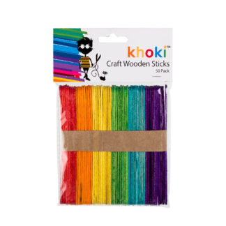 Khoki Colourful Wooden Lolly Sticks -