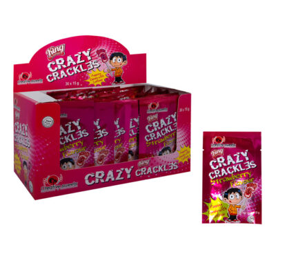 Strawberry Crazy Crackles - Flavoured Sweets - Box of 24