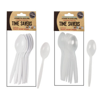 Spoons Disposable Dessert - White and Clear Mixed