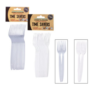 Disposable Forks - White and Clear Mixed