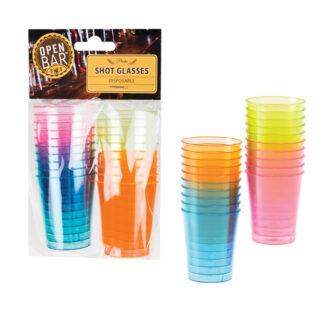 Shot Disposable Glasses - Colourful Plastic
