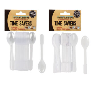 Teaspoons Disposable - White and Clear Mixed