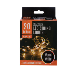 Lights Indoor LED String - Warm White - 20 - Battery Operated