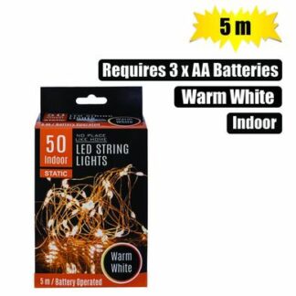Lights LED String - Warm White - 50 - Battery Operated