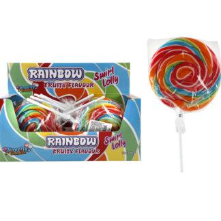 Peppermint Large Rainbow Lolly - Flavoured - Box of 12