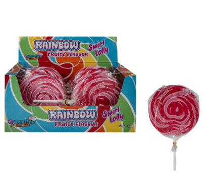 Strawberry Large Swirl Lollipop - Flavour - Box of 12