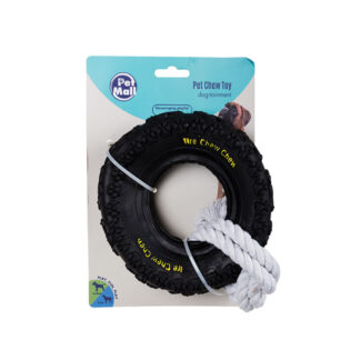 Dog Large Tyre Chew Toy - On a Rope
