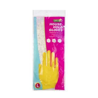 Household Lined Latex Gloves - Large Size