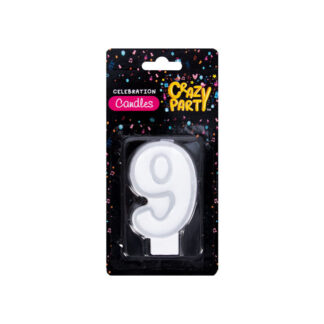 Birthday Number-9 Candle - Silver