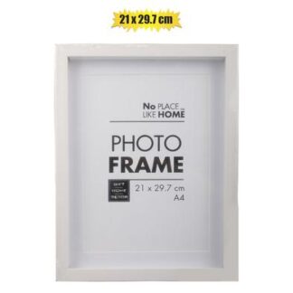 Frame Plastic Picture - White Shadow-Box Style - 21 cm x 30 cm