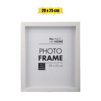 Photo Plastic Picture Frame - White Shadow-Box Style - For 20 x 25 cm