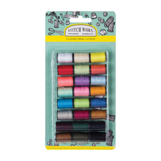 Sewing Polyester Thread Bobbins - Multiple Colours - 24 Rolls