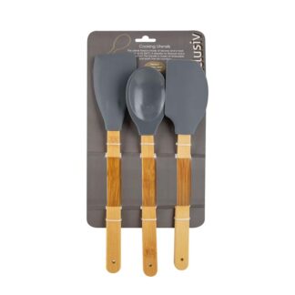 Tool Silicone Head Kitchen Set - Bamboo Handle