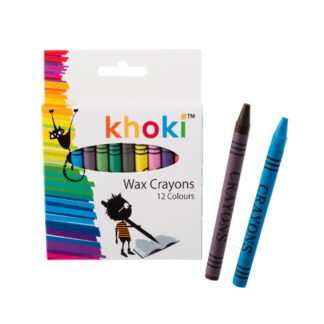 Khoki Standard-Sized Wax Crayons - - 12 Colours