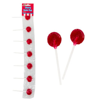 Cherry Strip of Lollipops - Flavoured - 7 Lollies Per Strip - 36 Strips