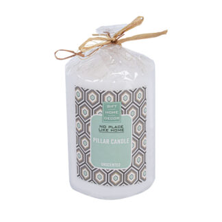 Candle Unscented Round Pillar - White