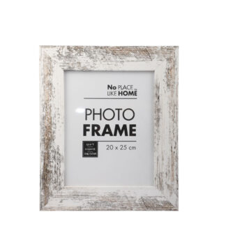 Wooden Picture Frame - Distressed White Pattern - For 20 x 25 cm Photo
